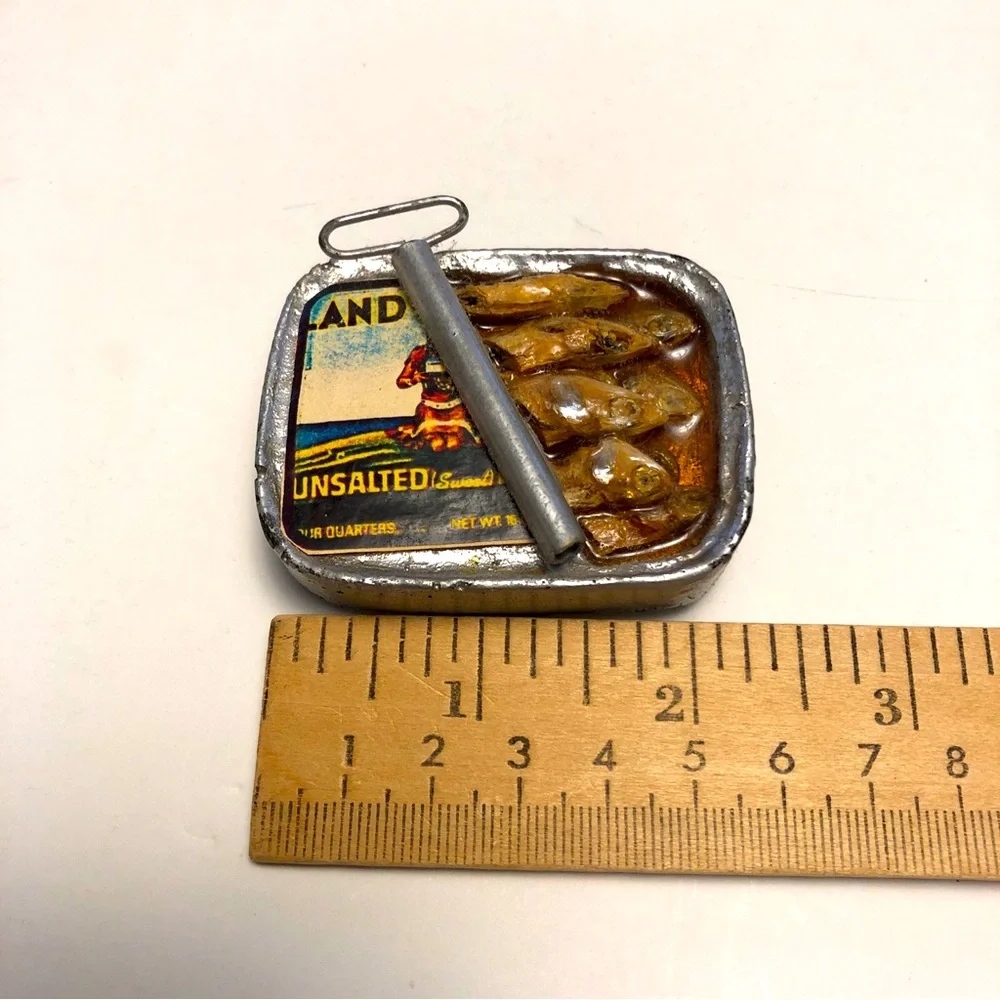 Woo & Locke Tin Can of Sardines Land O' Lakes 3D Food Drink Fridge Magnet VTG